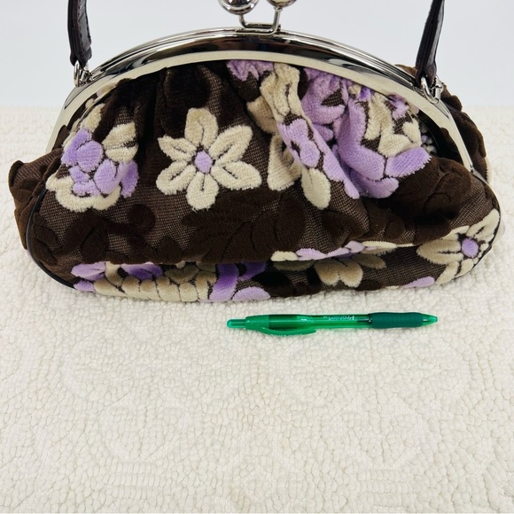 Rare Vintage Bag Purse Glenda Gies Floral Chenille Tapestry Kisslock Handbag - Picture 6 of 9